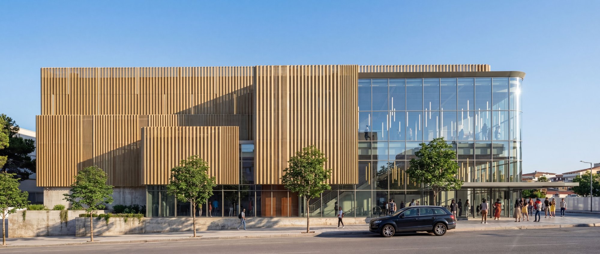 Venue exterior at night